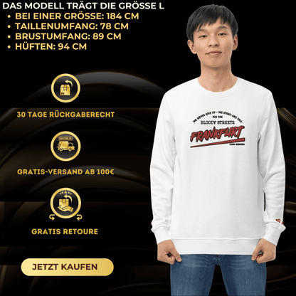 BS CITY Frankfurt Crew Member Red "G" Pullover - BLOODY - STREETS.DE Streetwear Herren und Damen Hoodies, T-Shirts, Pullis
