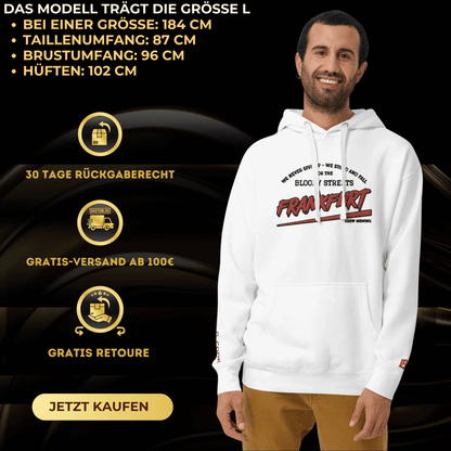 BS CITY Frankfurt Crew Member Red Lady Hoodie - BLOODY - STREETS.DE Streetwear Herren und Damen Hoodies, T-Shirts, Pullis