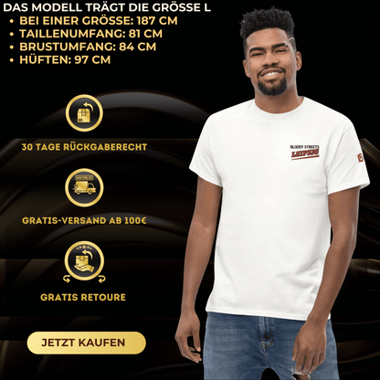 BS CITY Leipzig Crew Member Red "G" T-Shirt - BLOODY - STREETS.DE Streetwear Herren und Damen Hoodies, T-Shirts, Pullis