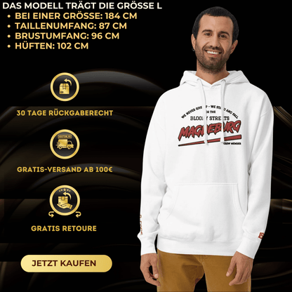 BS CITY Magdeburg Crew Member Red Lady Hoodie - BLOODY - STREETS.DE Streetwear Herren und Damen Hoodies, T-Shirts, Pullis