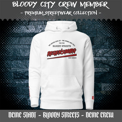 BS CITY Regensburg Crew Member Premium Red "G" Hoodie - BLOODY - STREETS.DE Streetwear Herren und Damen Hoodies, T-Shirts, Pullis