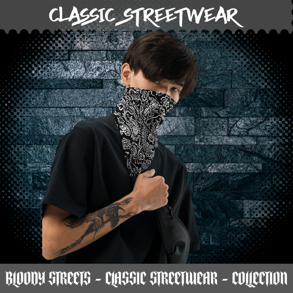 Classic Bandana Black Bloody Streets - BLOODY - STREETS.DE Streetwear Herren und Damen Hoodies, T-Shirts, Pullis