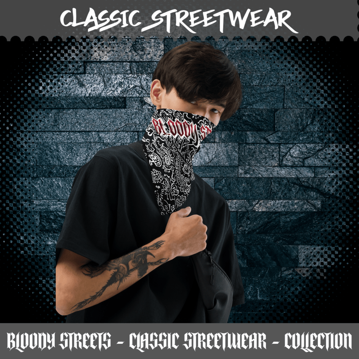 Classic Bandana Black Bloody Streets Crew - BLOODY - STREETS.DE Streetwear Herren und Damen Hoodies, T-Shirts, Pullis