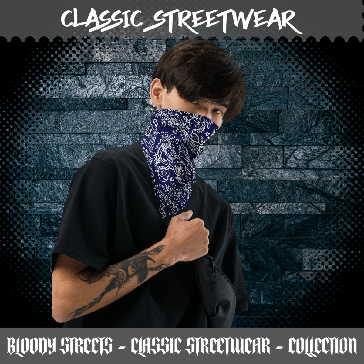 Classic Bandana Blue Bloody Streets - BLOODY - STREETS.DE Streetwear Herren und Damen Hoodies, T-Shirts, Pullis