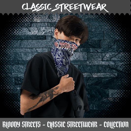 Classic Bandana Blue Bloody Streets Crew - BLOODY - STREETS.DE Streetwear Herren und Damen Hoodies, T-Shirts, Pullis