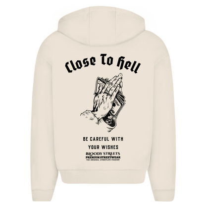 Herren Oversize Zipper Hoodie Dead Skull HOODIE beige - BLOODY - STREETS.DE Streetwear Herren und Damen Hoodies, T-Shirts, Pullis