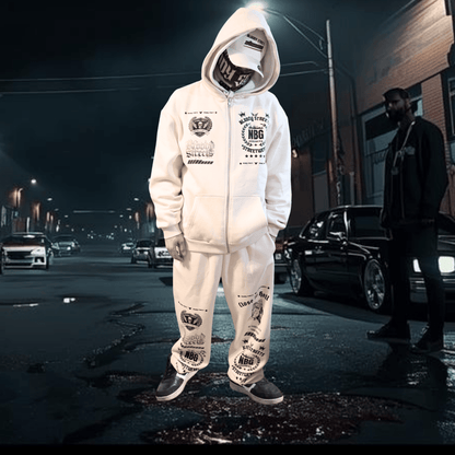 Herren Oversize Zipper Hoodie Dead Skull Jogginganzug beige - BLOODY - STREETS.DE Streetwear Herren und Damen Hoodies, T-Shirts, Pullis