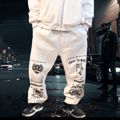 Herren Oversize Zipper Hoodie Dead Skull Jogginganzug beige - BLOODY - STREETS.DE Streetwear Herren und Damen Hoodies, T-Shirts, Pullis