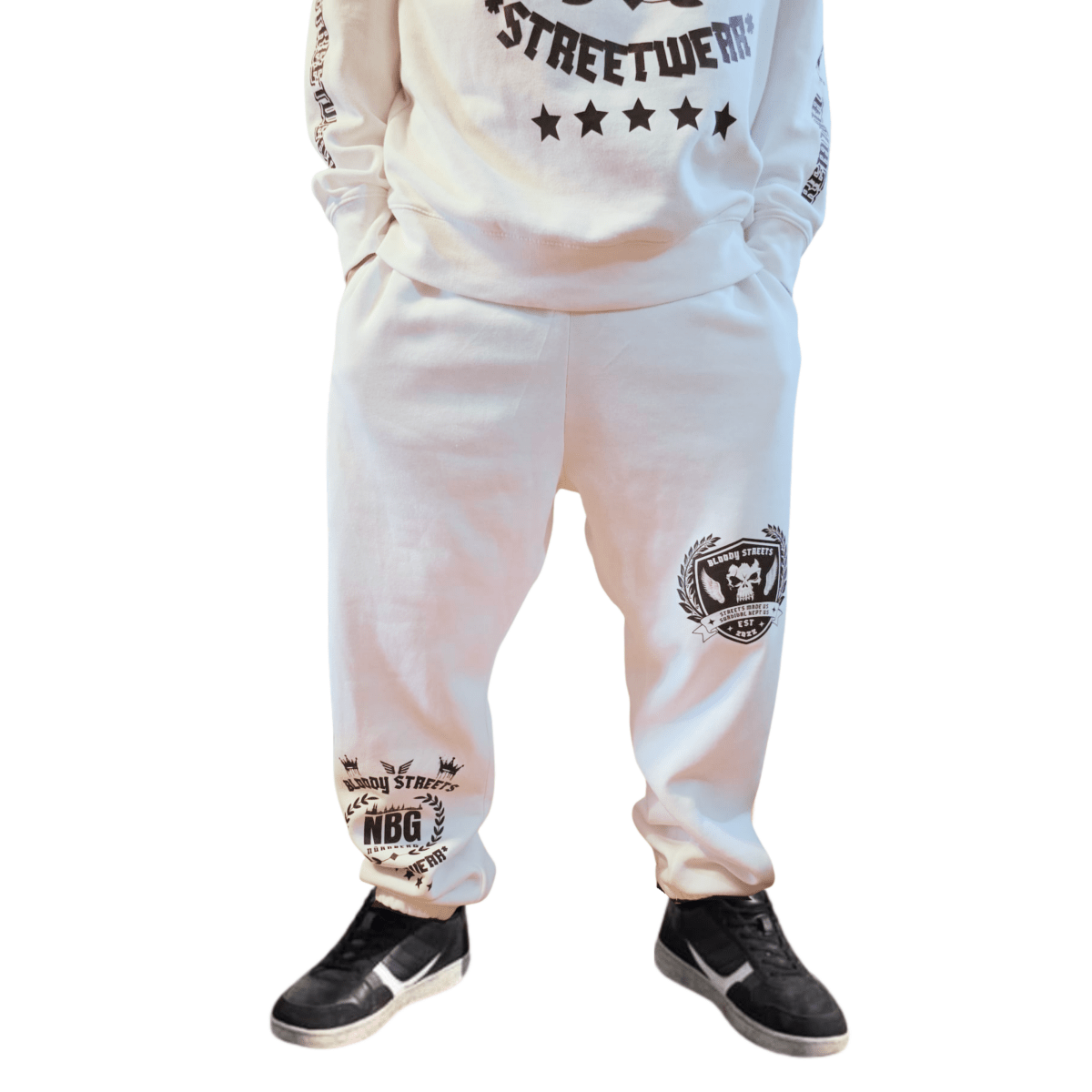 Herren Oversize Zipper Hoodie Dead Skull Jogginganzug beige - BLOODY - STREETS.DE Streetwear Herren und Damen Hoodies, T-Shirts, Pullis