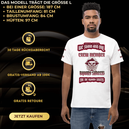 Herren Streetwear T-Shirt - BLOODY STREETS "NO GAMES ON THE STREETS" - BLOODY - STREETS.DE Streetwear Herren und Damen Hoodies, T-Shirts, Pullis