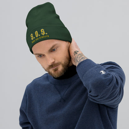 Streetwear Beanie - Stickerei S.O.S. SAVE OUR STREETS