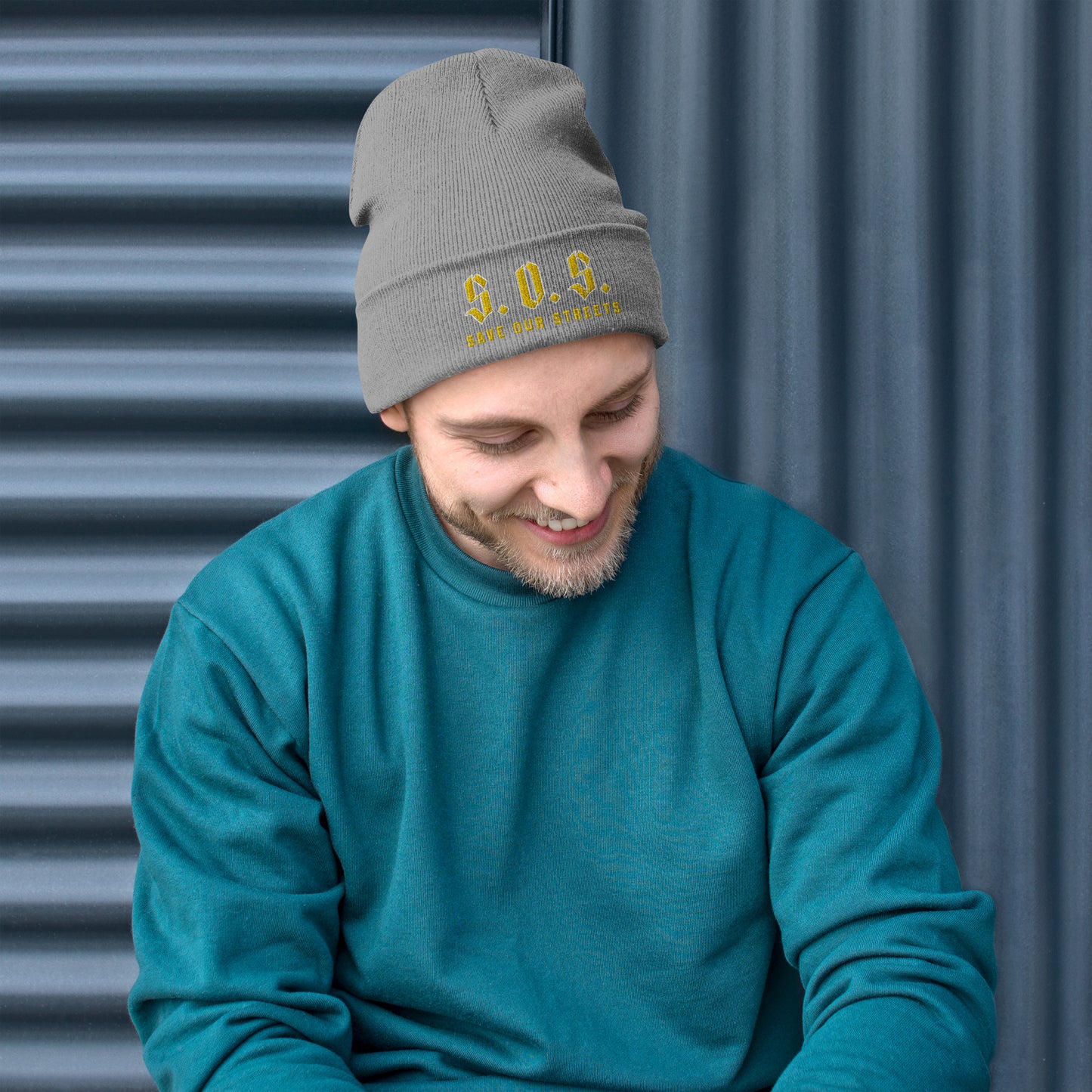 Streetwear Beanie - Stickerei S.O.S. SAVE OUR STREETS