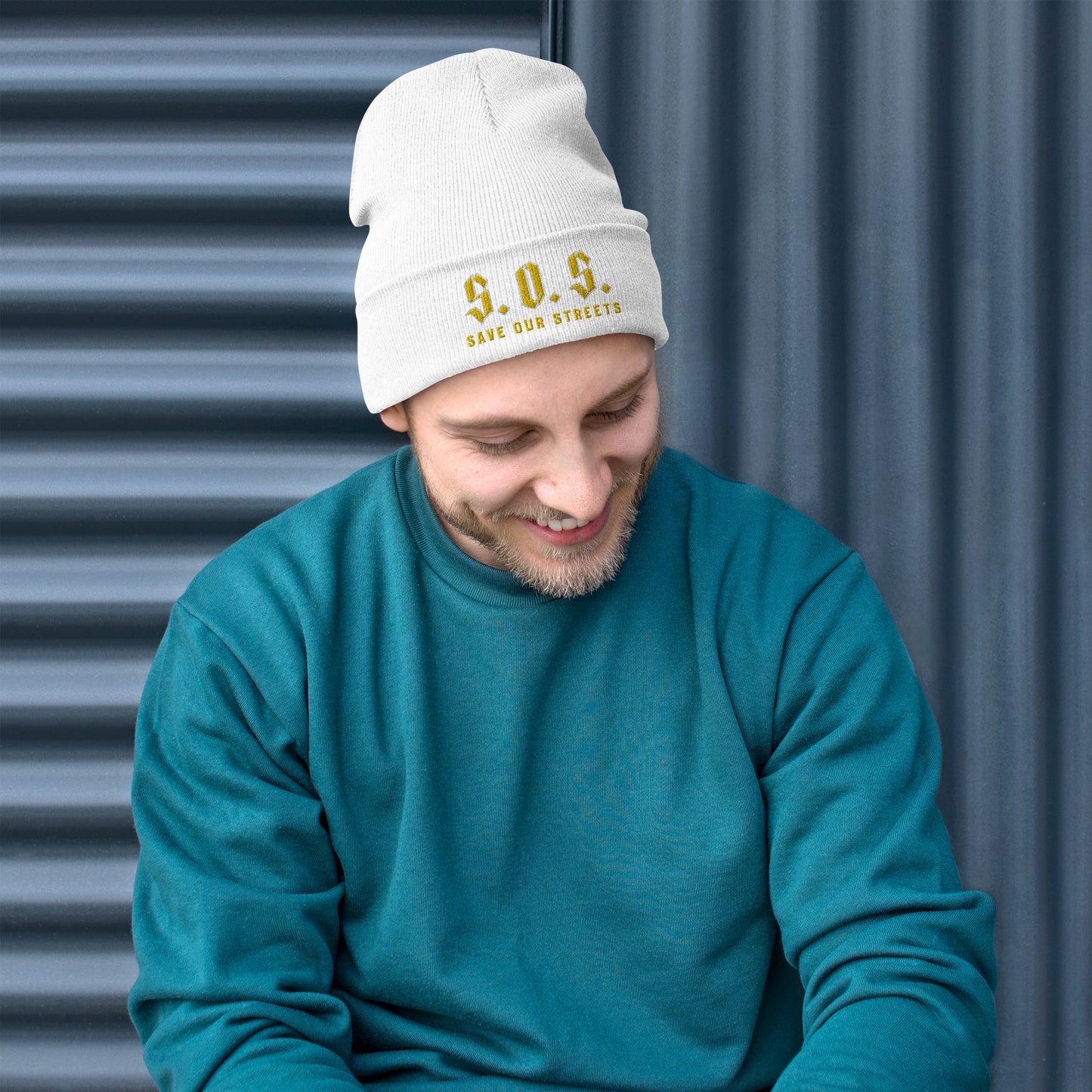 Streetwear Beanie - Stickerei S.O.S. SAVE OUR STREETS