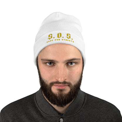 Streetwear Beanie - Stickerei S.O.S. SAVE OUR STREETS