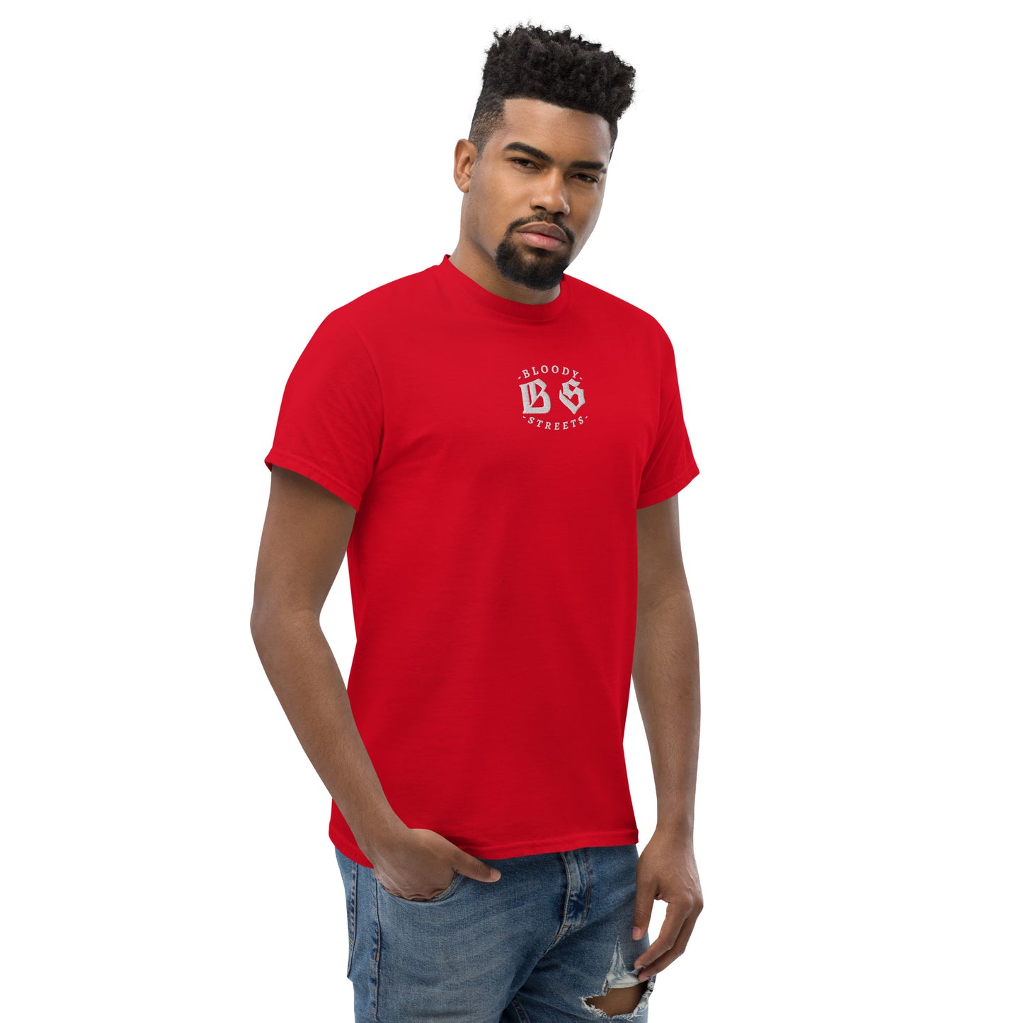 Klassisches Herren Streetwear T-Shirt "BLOODY STREETS" - BLOODY-STREETS.DE Streetwear Herren und Damen Hoodies, T-Shirts, Pullis