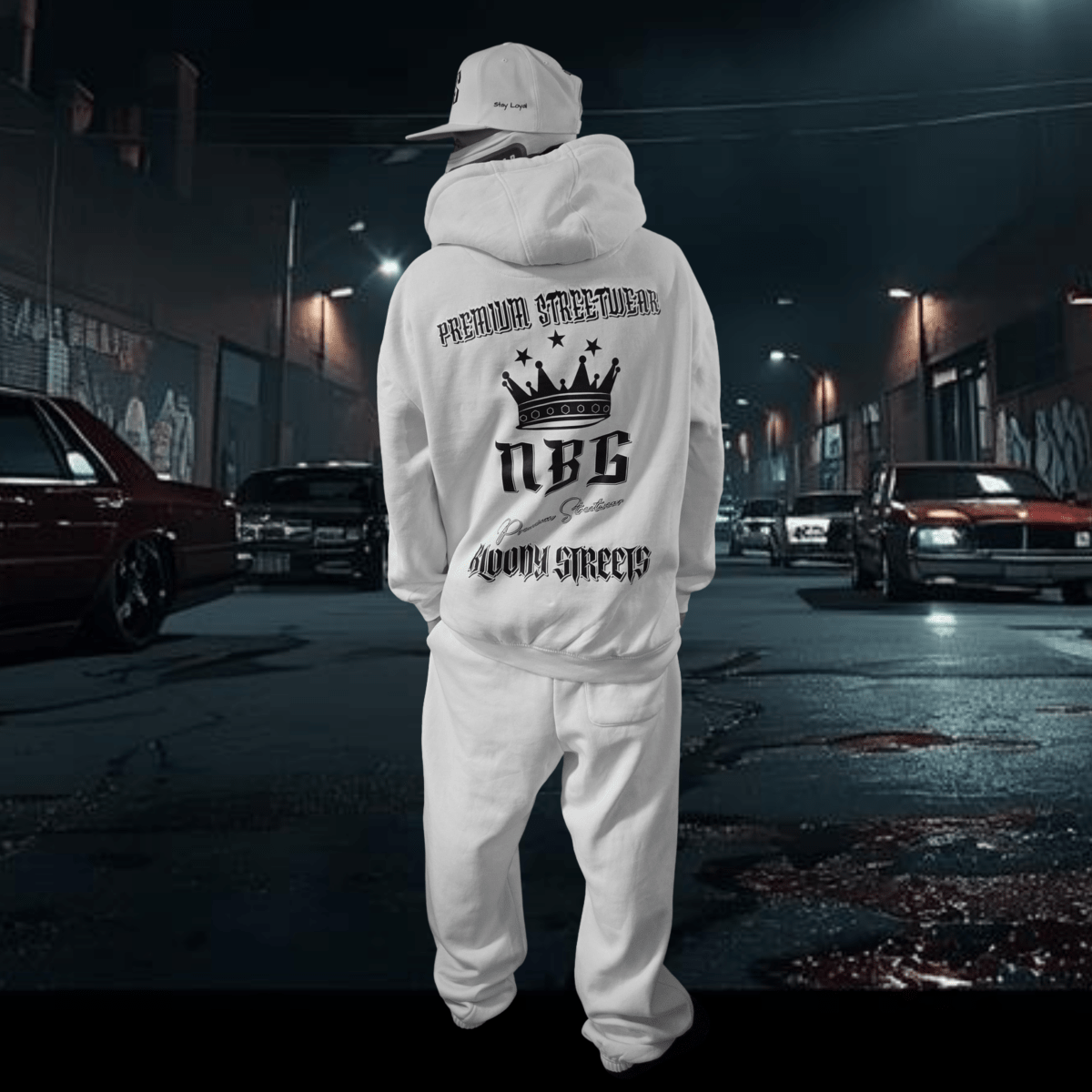 Oversize Fluffy Sweatpants Dead Skull weiß - BLOODY - STREETS.DE Streetwear Herren und Damen Hoodies, T-Shirts, Pullis