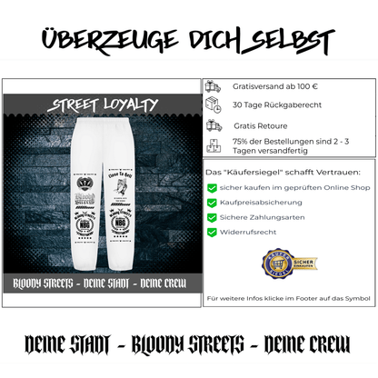 Oversize Fluffy Sweatpants Dead Skull weiß - BLOODY - STREETS.DE Streetwear Herren und Damen Hoodies, T-Shirts, Pullis