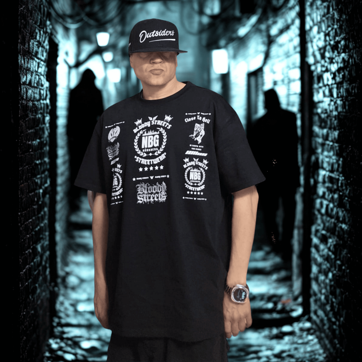 Oversize T-Shirt BS NÜRNBERG - BLOODY - STREETS.DE Streetwear Herren und Damen Hoodies, T-Shirts, Pullis
