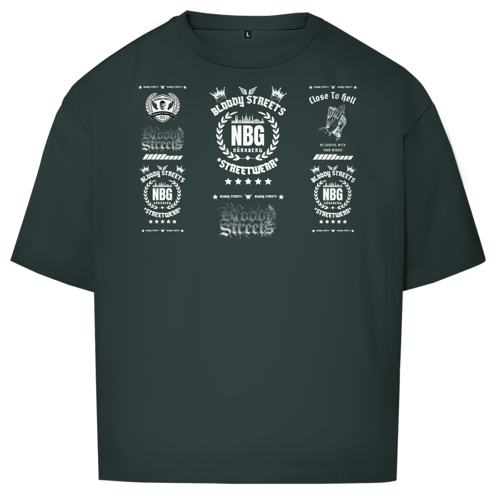 Oversize T-Shirt BS NÜRNBERG - BLOODY - STREETS.DE Streetwear Herren und Damen Hoodies, T-Shirts, Pullis