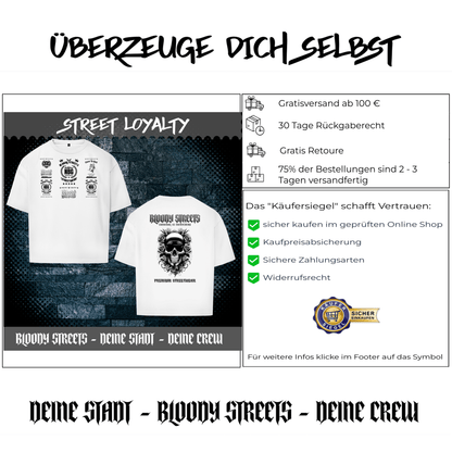 Oversize T-Shirt BS NÜRNBERG - BLOODY - STREETS.DE Streetwear Herren und Damen Hoodies, T-Shirts, Pullis