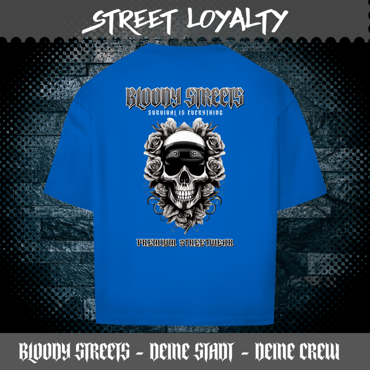 Oversize T-Shirt BS NÜRNBERG - BLOODY - STREETS.DE Streetwear Herren und Damen Hoodies, T-Shirts, Pullis