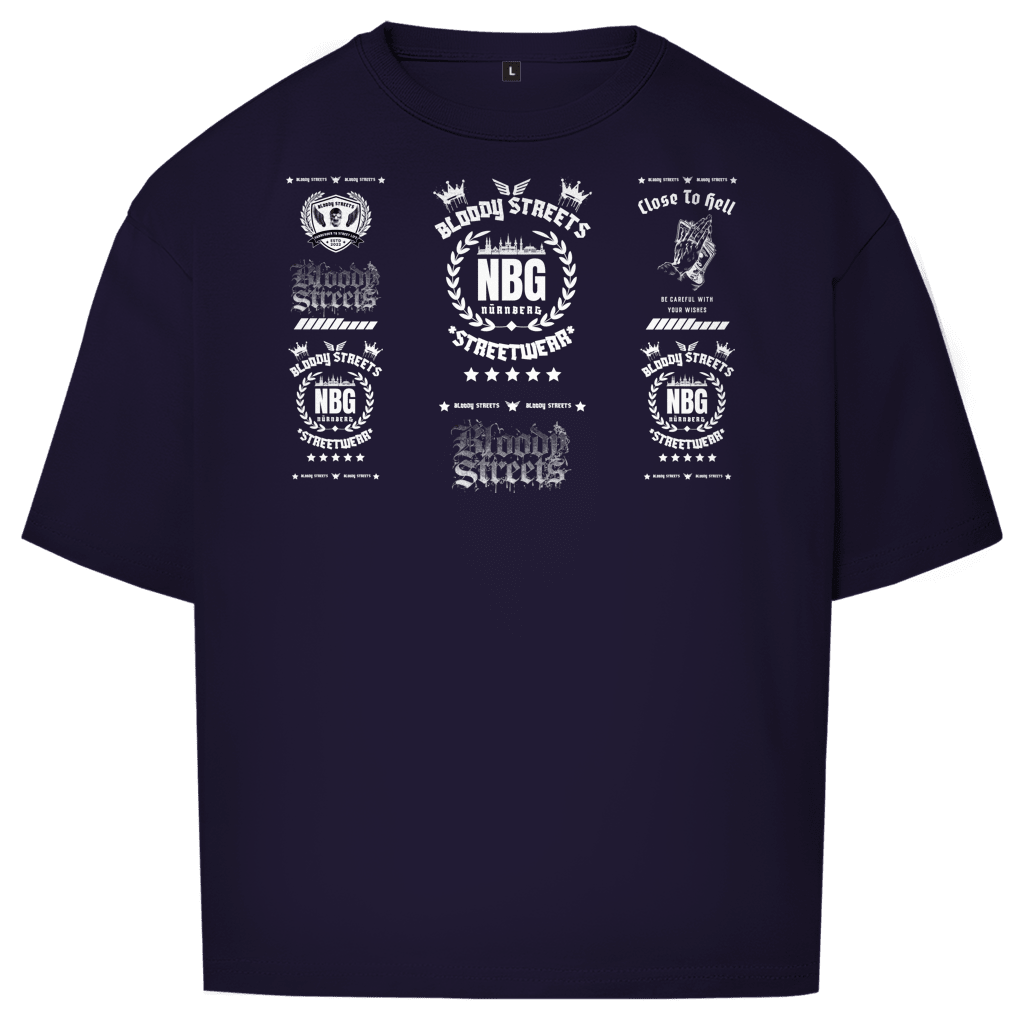 Oversize T-Shirt BS NÜRNBERG - BLOODY - STREETS.DE Streetwear Herren und Damen Hoodies, T-Shirts, Pullis