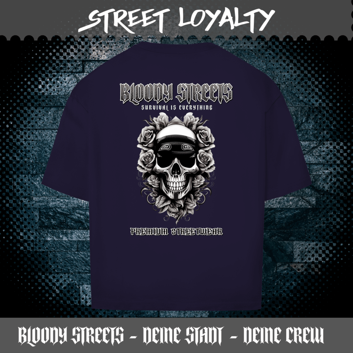 Oversize T-Shirt BS NÜRNBERG - BLOODY - STREETS.DE Streetwear Herren und Damen Hoodies, T-Shirts, Pullis