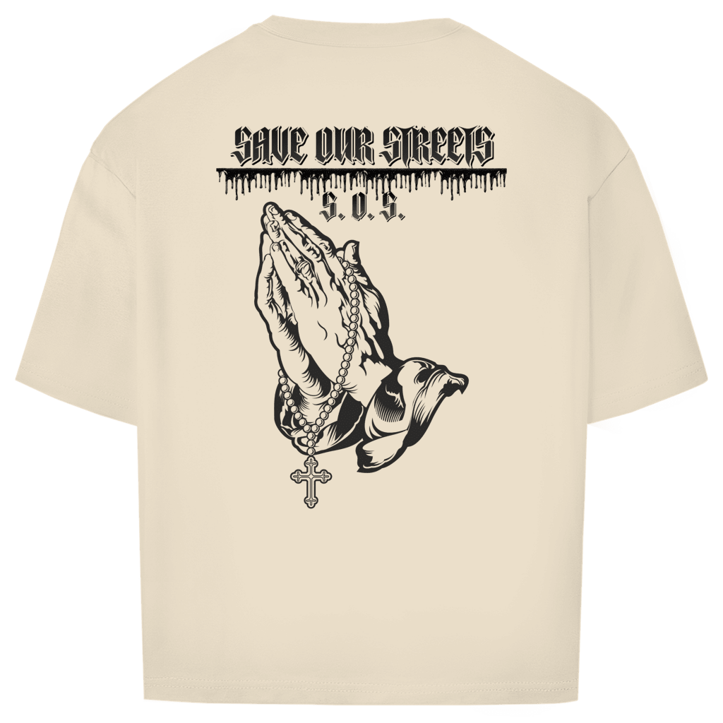 Oversize T-Shirt S.O.S. SAVE OUR STREETS BS - BLOODY - STREETS.DE Streetwear Herren und Damen Hoodies, T-Shirts, Pullis