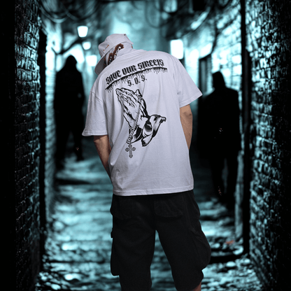 Oversize T-Shirt S.O.S. SAVE OUR STREETS BS - BLOODY - STREETS.DE Streetwear Herren und Damen Hoodies, T-Shirts, Pullis