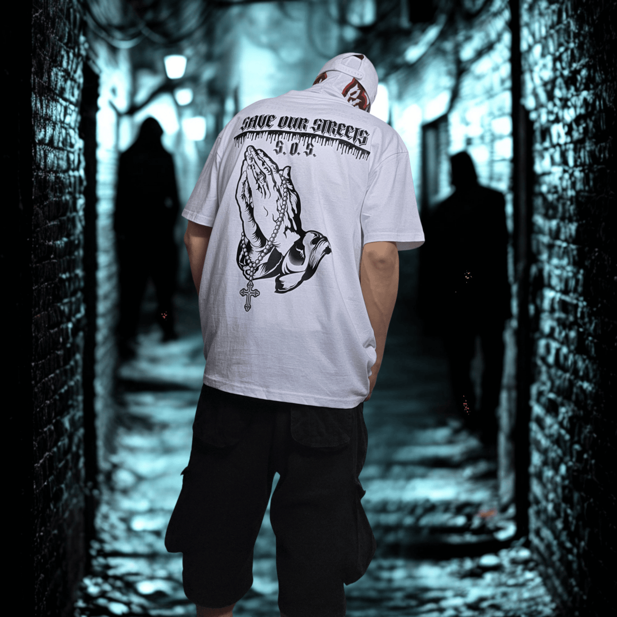Oversize T-Shirt S.O.S. SAVE OUR STREETS BS - BLOODY - STREETS.DE Streetwear Herren und Damen Hoodies, T-Shirts, Pullis
