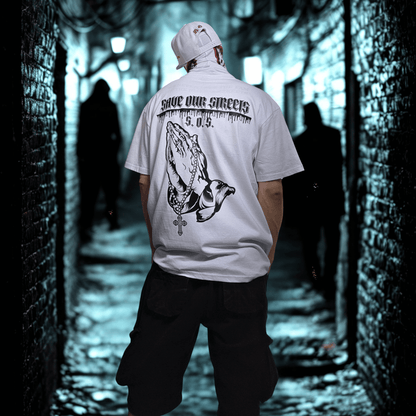 Oversize T-Shirt S.O.S. SAVE OUR STREETS BS - BLOODY - STREETS.DE Streetwear Herren und Damen Hoodies, T-Shirts, Pullis