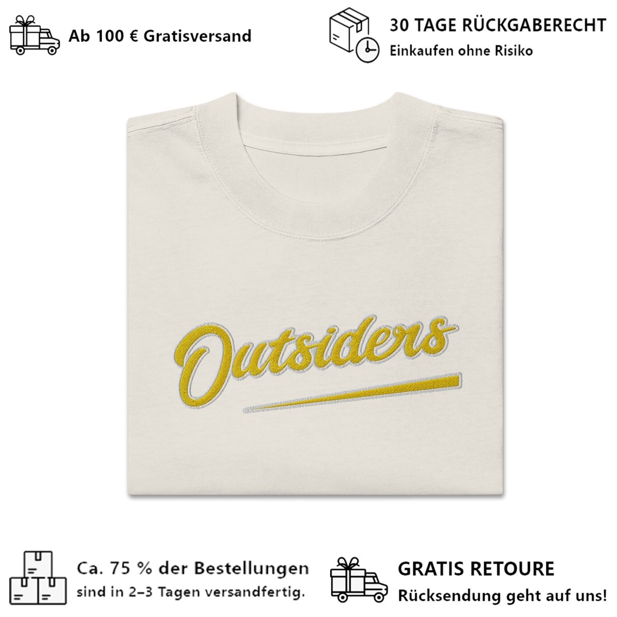 Oversized Streetwear T-Shirt BS - OUTSIDERS Vers. 2 mit verwaschenem Look - BLOODY - STREETS.DE Streetwear Herren und Damen Hoodies, T-Shirts, Pullis