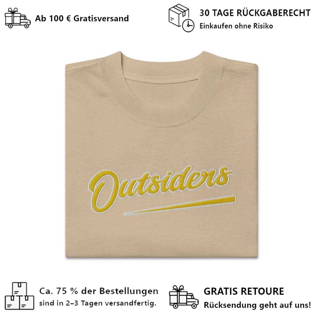 Oversized Streetwear T-Shirt BS - OUTSIDERS Vers. 2 mit verwaschenem Look - BLOODY - STREETS.DE Streetwear Herren und Damen Hoodies, T-Shirts, Pullis