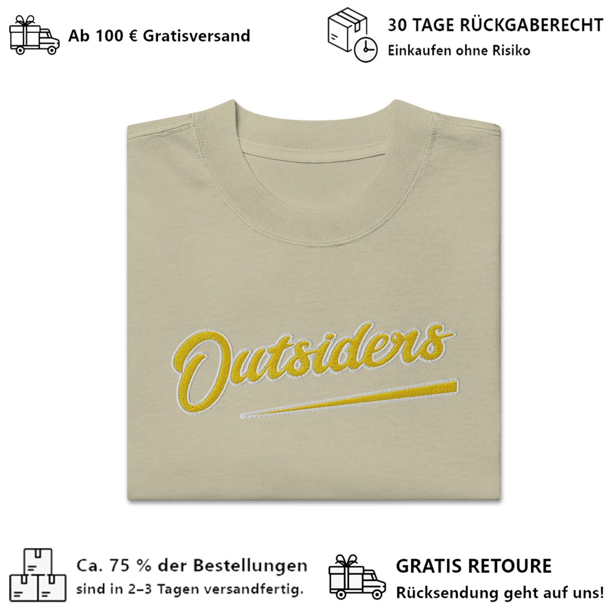 Oversized Streetwear T-Shirt BS - OUTSIDERS Vers. 2 mit verwaschenem Look - BLOODY - STREETS.DE Streetwear Herren und Damen Hoodies, T-Shirts, Pullis