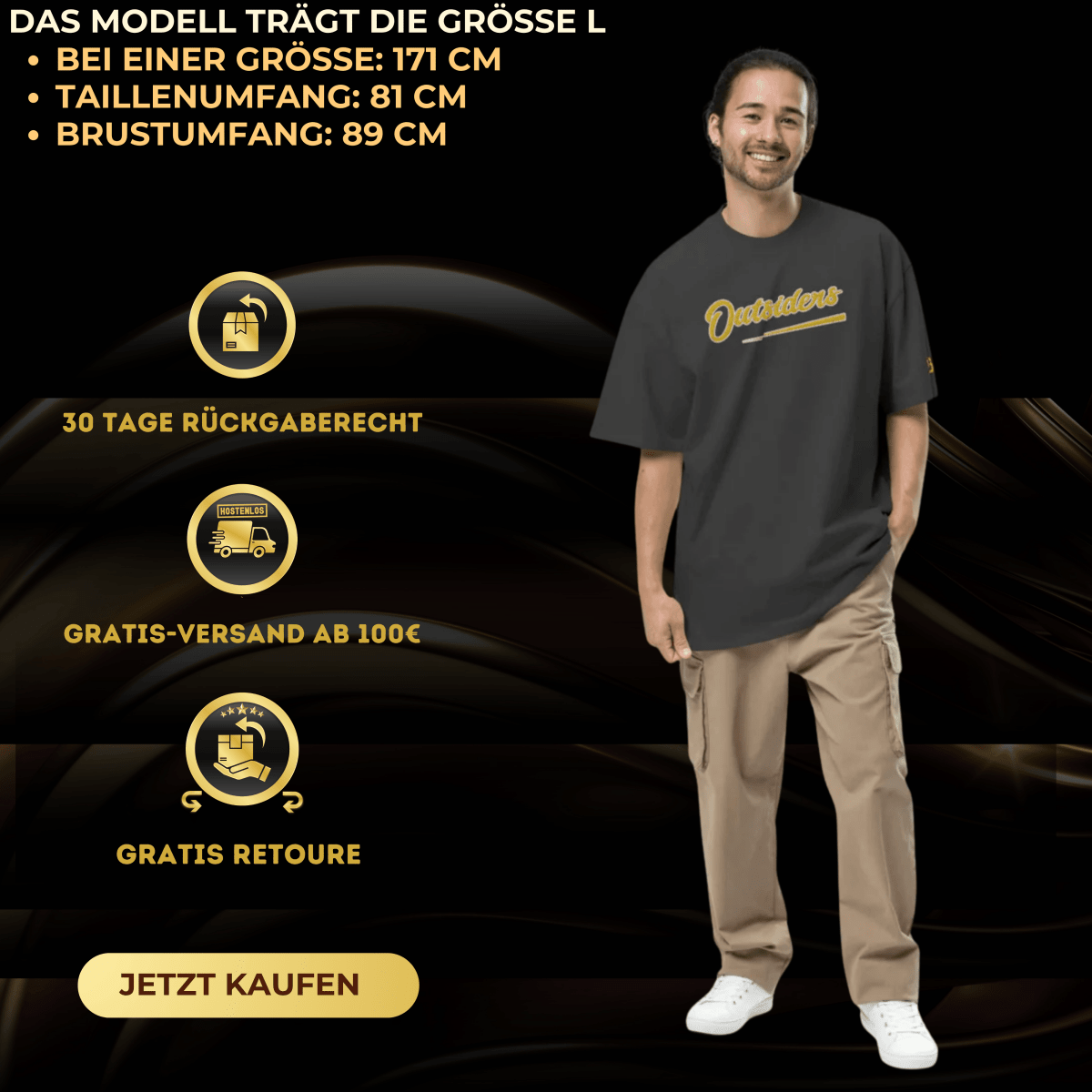 Oversized Streetwear T-Shirt BS - OUTSIDERS Vers. 2 mit verwaschenem Look - BLOODY - STREETS.DE Streetwear Herren und Damen Hoodies, T-Shirts, Pullis