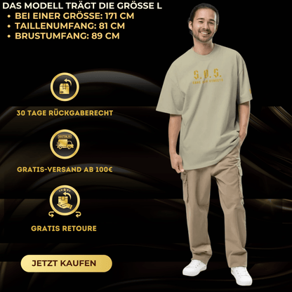 Oversized Streetwear T-shirt - SAVE OUR STREETS Stickerei 1 VERS. - verwaschenem Look - BLOODY - STREETS.DE Streetwear Herren und Damen Hoodies, T-Shirts, Pullis