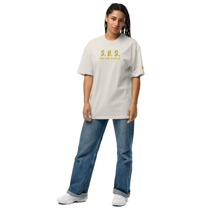 Oversized Streetwear T-shirt - SAVE OUR STREETS Stickerei 1 VERS. - verwaschenem Look - BLOODY - STREETS.DE Streetwear Herren und Damen Hoodies, T-Shirts, Pullis