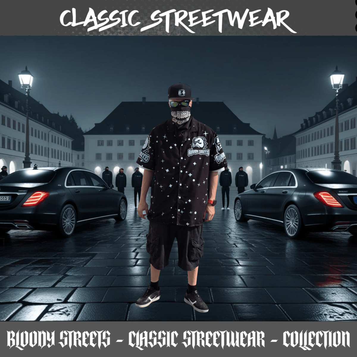 Streetwear Hemd Unisex - Black Bloody Streets Dog - BLOODY - STREETS.DE Streetwear Herren und Damen Hoodies, T-Shirts, Pullis