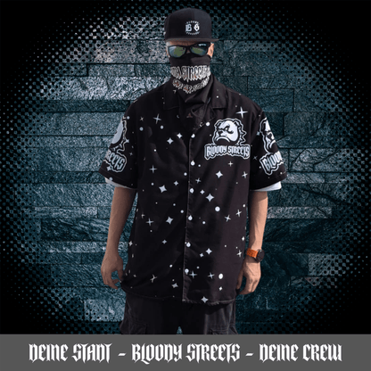 Streetwear Hemd Unisex - Black Bloody Streets Dog - BLOODY - STREETS.DE Streetwear Herren und Damen Hoodies, T-Shirts, Pullis