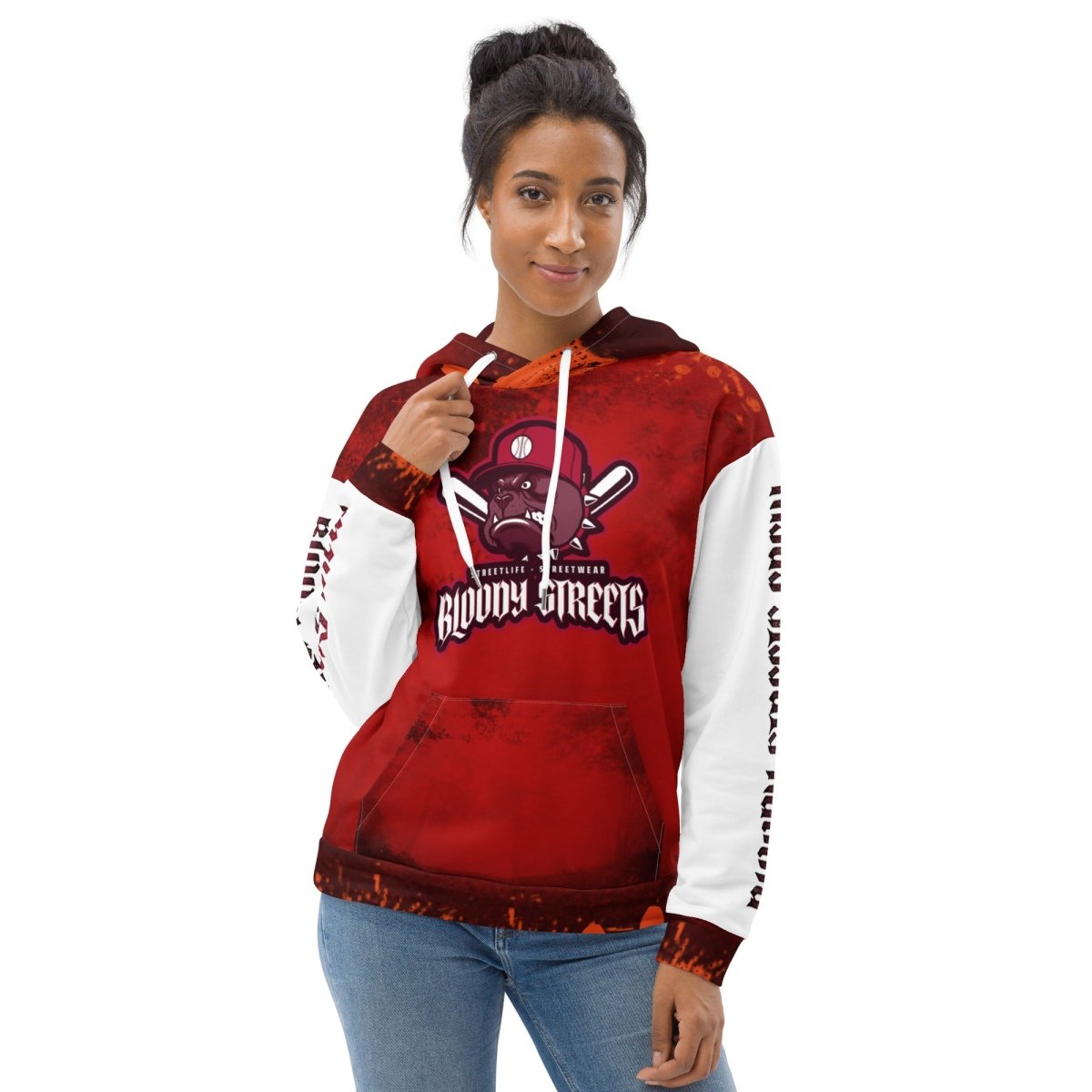 Streetwear Hoodie BLOOD - LINE V1 - BLOODY - STREETS.DE Streetwear Herren und Damen Hoodies, T - Shirts, Pullis