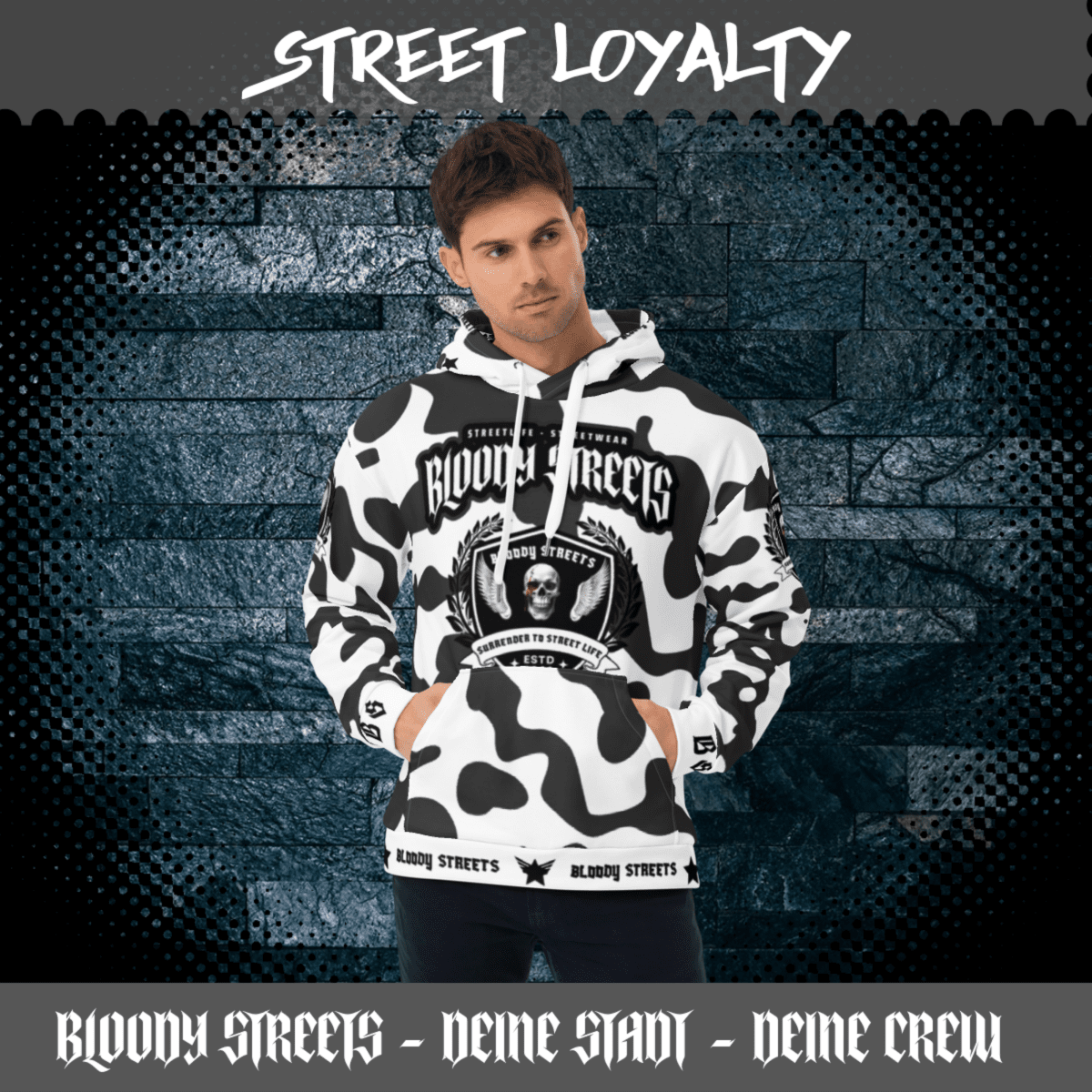 Streetwear Hoodie Bloody Streets NBG - Street Loyalty - BLOODY - STREETS.DE Streetwear Herren und Damen Hoodies, T-Shirts, Pullis