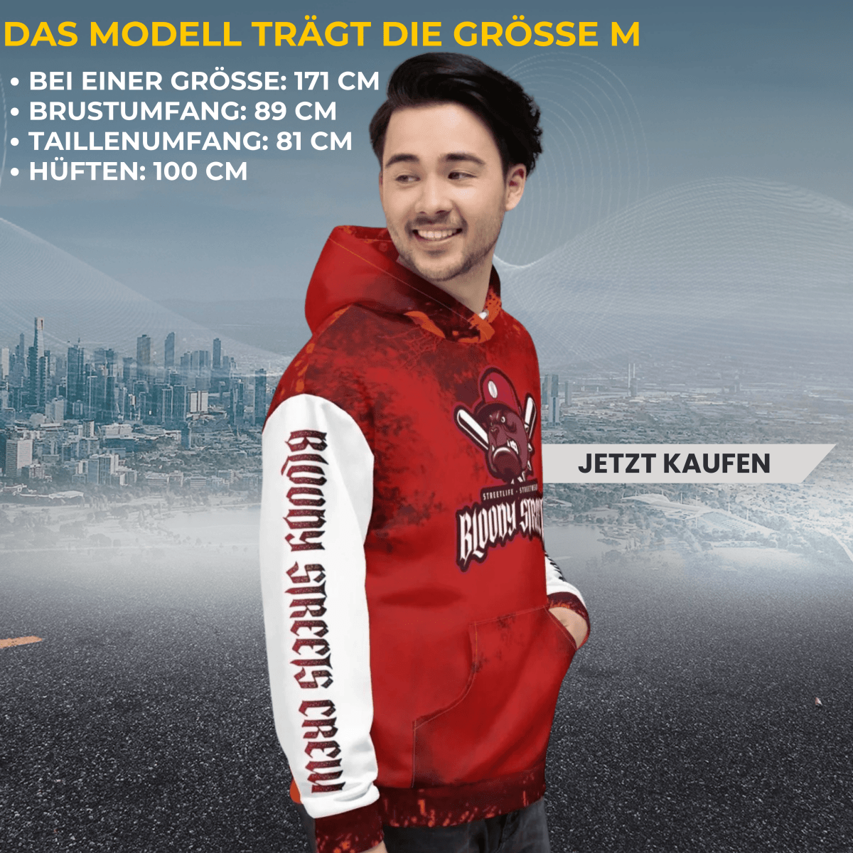 Streetwear Hoodie BS OUTSIDERS Unisex - BLOODY - STREETS.DE Streetwear Herren und Damen Hoodies, T-Shirts, Pullis
