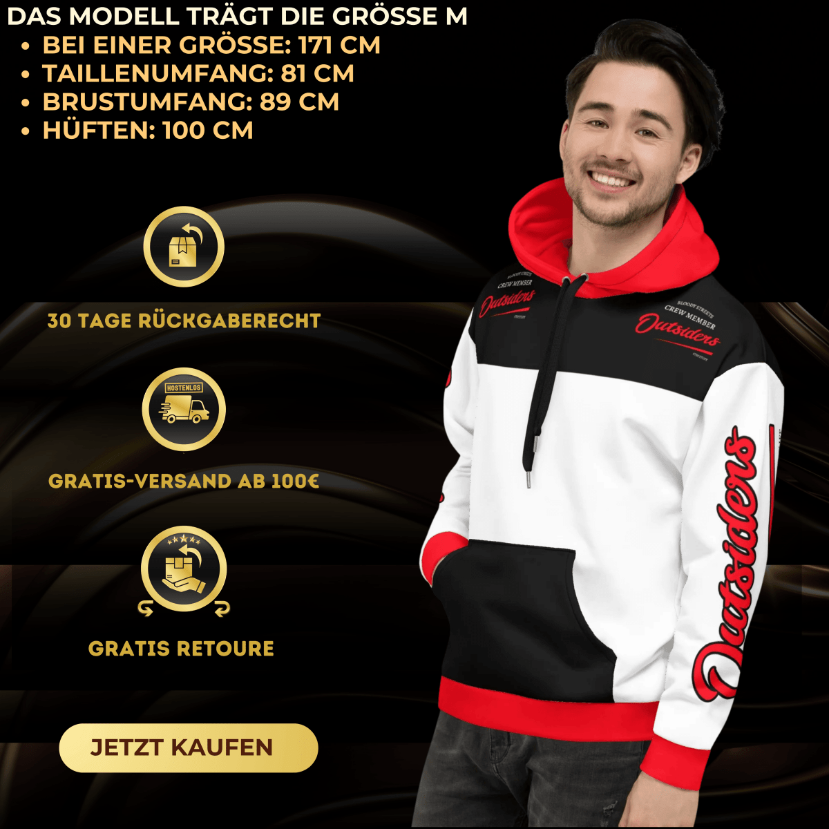 Streetwear Hoodie BS OUTSIDERS Unisex V2 - BLOODY - STREETS.DE Streetwear Herren und Damen Hoodies, T-Shirts, Pullis