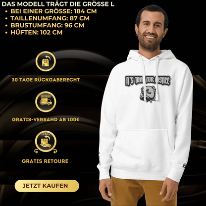 Streetwear Hoodie - IT`S TIME FOR JUSTICE - Stickerei - BLOODY - STREETS.DE Streetwear Herren und Damen Hoodies, T-Shirts, Pullis