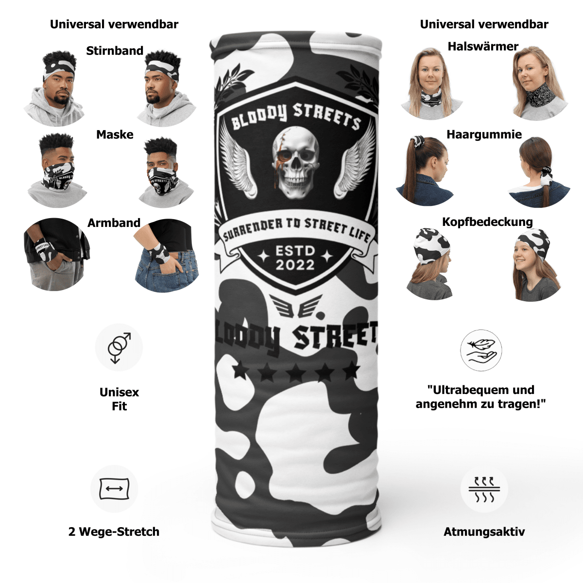 Streetwear Maske Bloody Streets NBG - Street Loyalty - BLOODY - STREETS.DE Streetwear Herren und Damen Hoodies, T-Shirts, Pullis