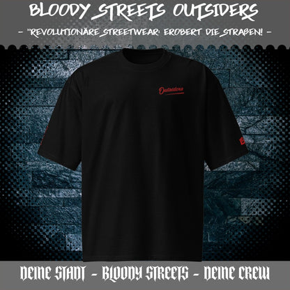 Streetwear Oversized heavyweight T-Shirt - BS OUTSIDERS - BLOODY - STREETS.DE Streetwear Herren und Damen Hoodies, T-Shirts, Pullis
