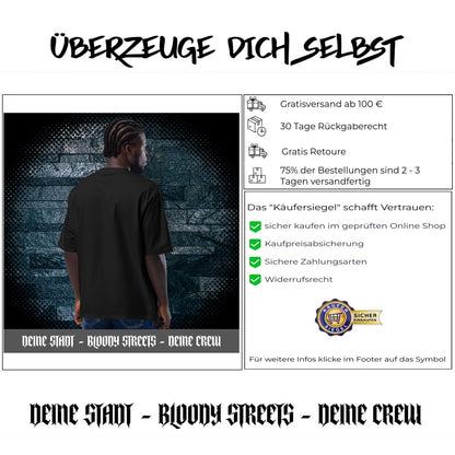 Streetwear Oversized heavyweight T-Shirt - BS OUTSIDERS - BLOODY - STREETS.DE Streetwear Herren und Damen Hoodies, T-Shirts, Pullis