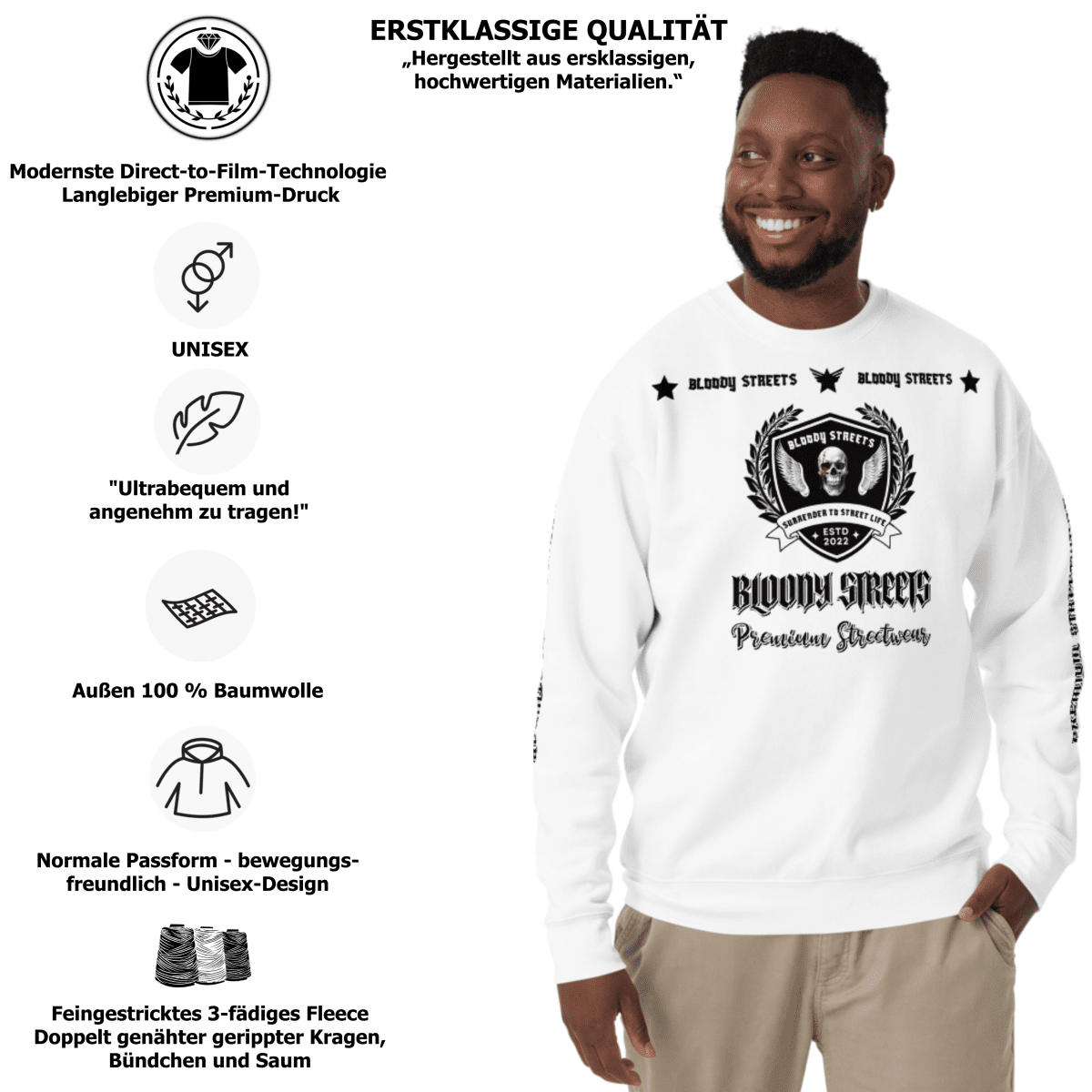 Streetwear Pullover Bloody Streets NBG - Street Loyalty V2 - BLOODY - STREETS.DE Streetwear Herren und Damen Hoodies, T-Shirts, Pullis