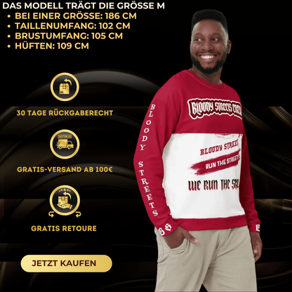 Streetwear Pullover - We Run The Streets: Das lässige Unisex Addribut für jeden Look - BLOODY - STREETS.DE Streetwear Herren und Damen Hoodies, T-Shirts, Pullis
