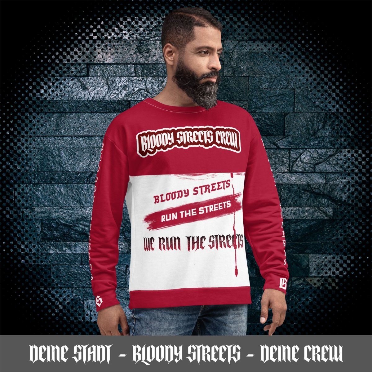 Streetwear Pullover - We Run The Streets: Das lässige Unisex Addribut für jeden Look - BLOODY - STREETS.DE Streetwear Herren und Damen Hoodies, T-Shirts, Pullis